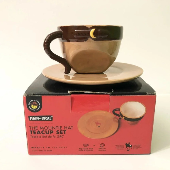 Main And Local The  Mountie Hat Teacup Set - Picture 1 of 16
